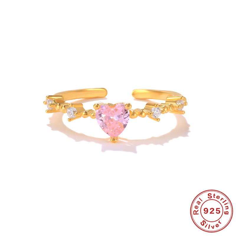 Anillos De Flor De Corazón De Plata Esterlina al por mayor